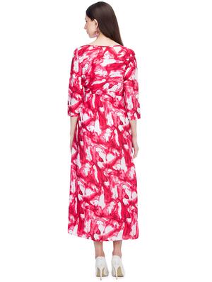 round neck abstract maxi dress - 15966374 - Standard Image - 3