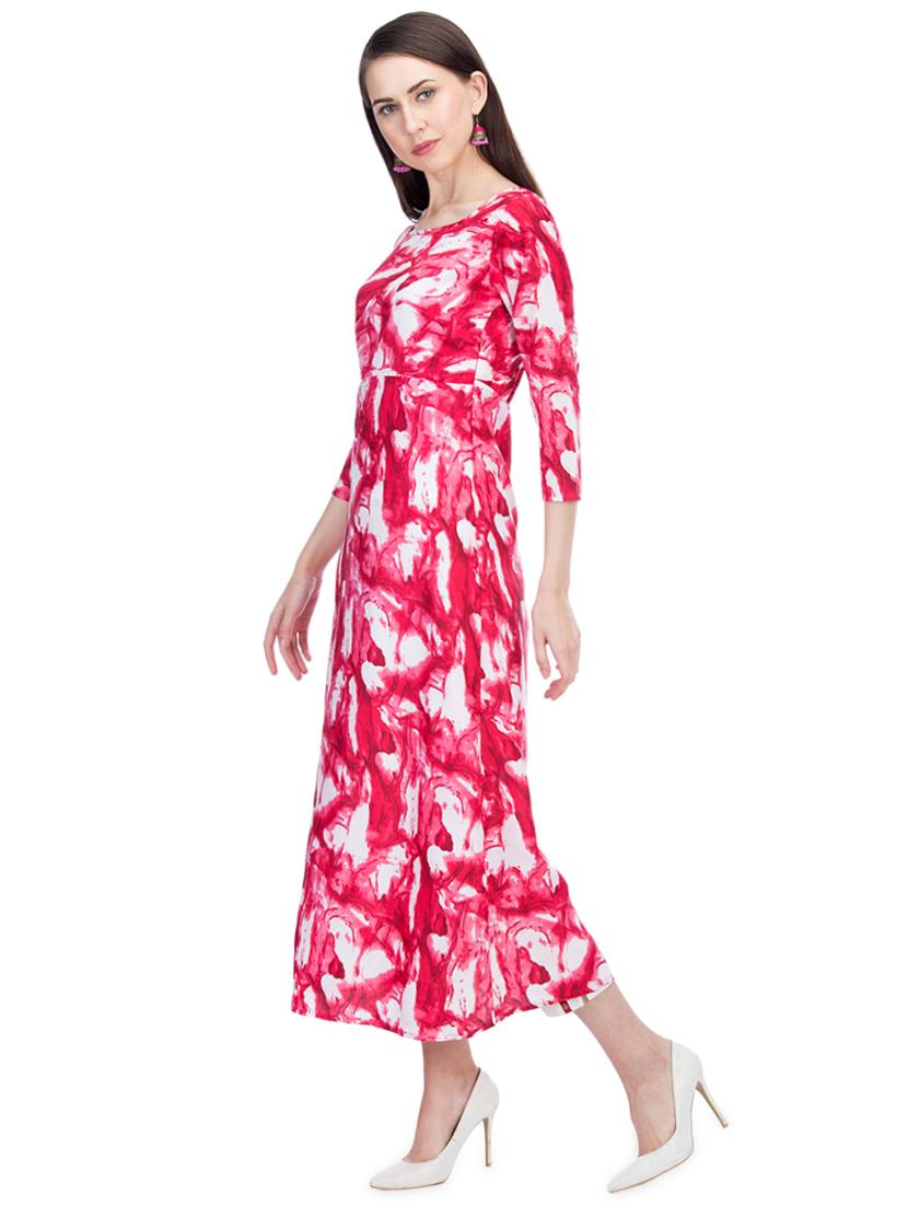 round neck abstract maxi dress - 15966374 - Zoom Image - 2