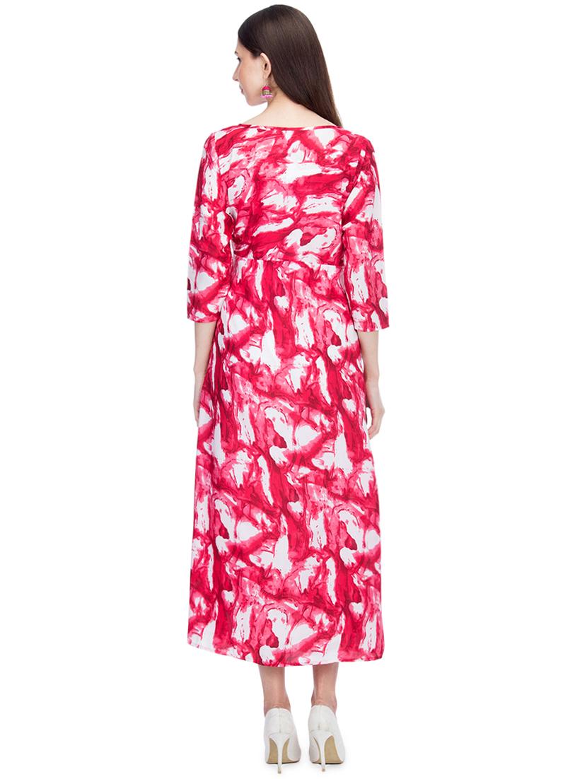 round neck abstract maxi dress - 15966374 - Zoom Image - 3