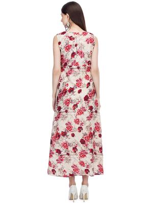 v-neck floral maxi dress - 15966375 - Standard Image - 3