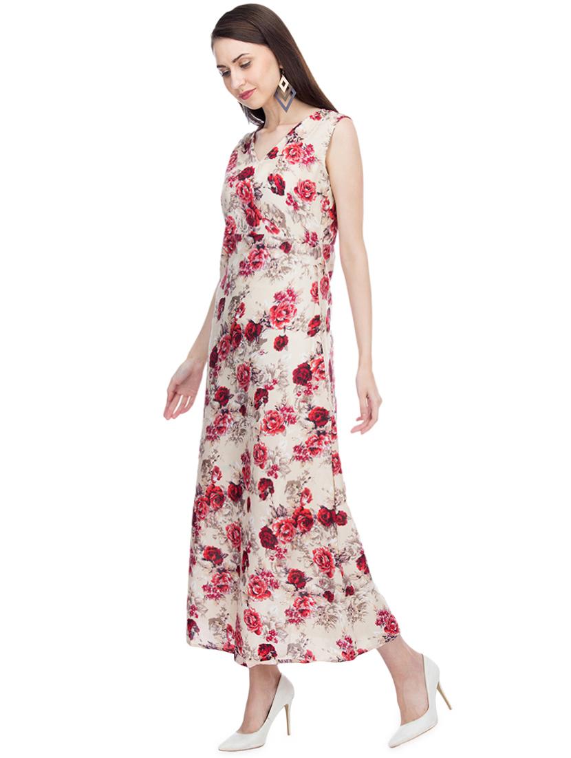 v-neck floral maxi dress - 15966375 - Zoom Image - 2