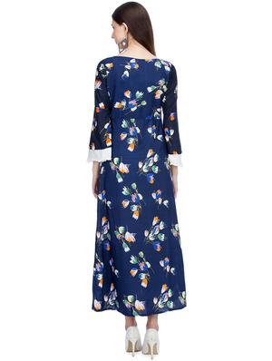 contrast paneled floral maxi dress - 15966377 - Standard Image - 3