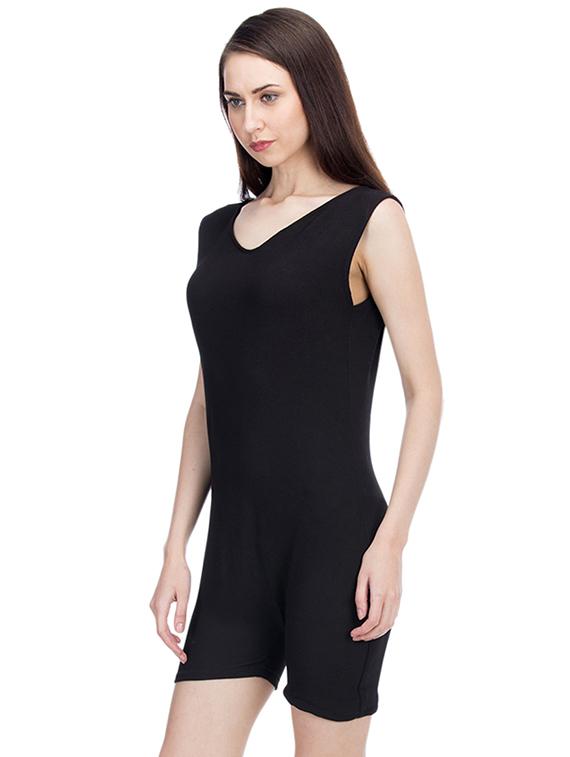 v-neck solid romper - 15966380 - Zoom Image - 2