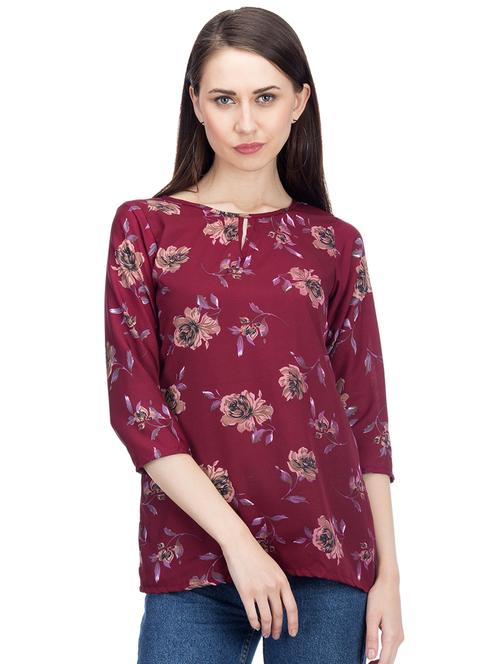 keyhole neck floral tunic - 15966385 - Standard Image - 1