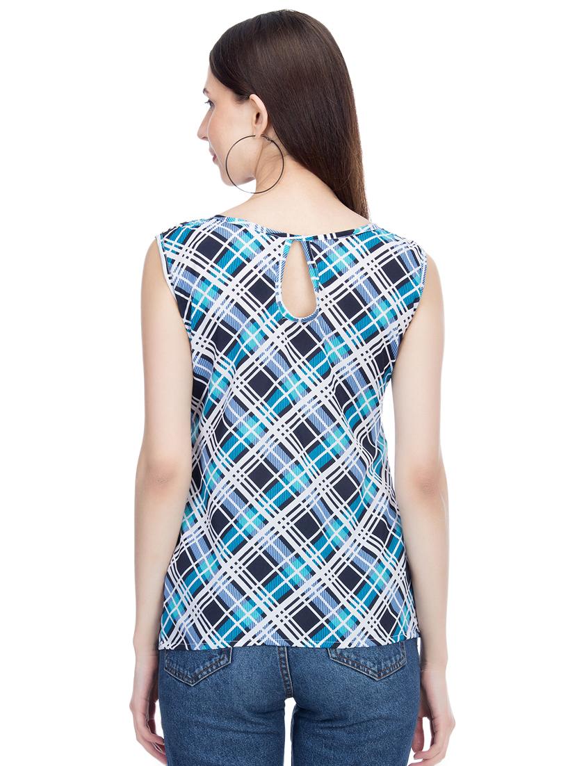 boat neck checkered top - 15966389 - Zoom Image - 3