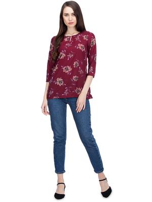 keyhole neck floral top - 15966508 - Standard Image - 4