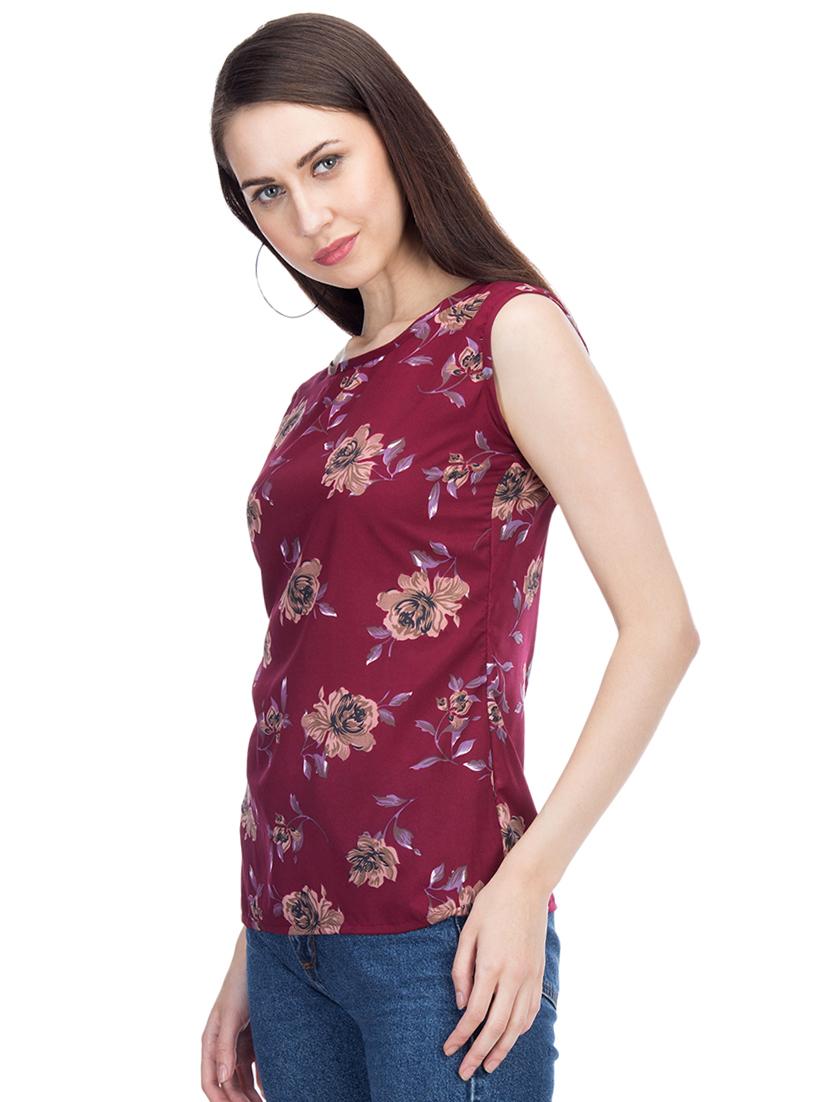 keyhole back floral top - 15966513 - Zoom Image - 2