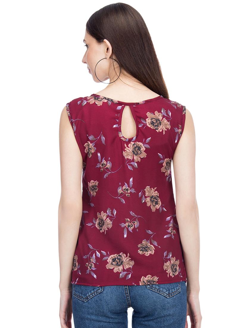 keyhole back floral top - 15966513 - Zoom Image - 3