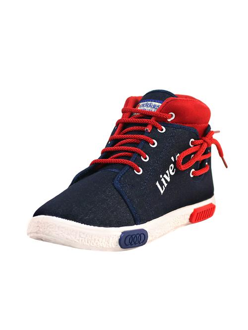 blue denim lace up sneakers - 15966631 - Standard Image - 1