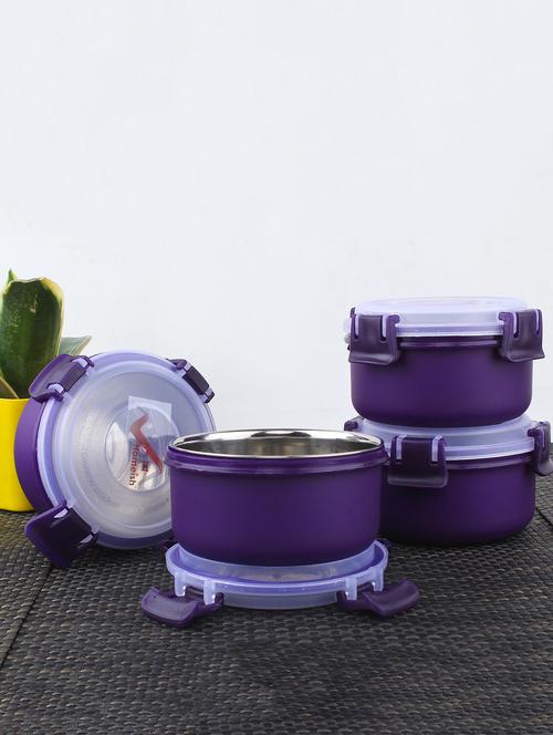 homeish microwave safe stainless steel lock & lock airtight leakproof containers for office / home / kitchen - set of 4 - 15966845 - Very Small Image - 1