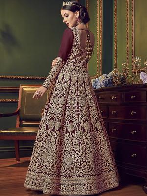 gold embroidered kalidaar suit - 15967034 - Standard Image - 2