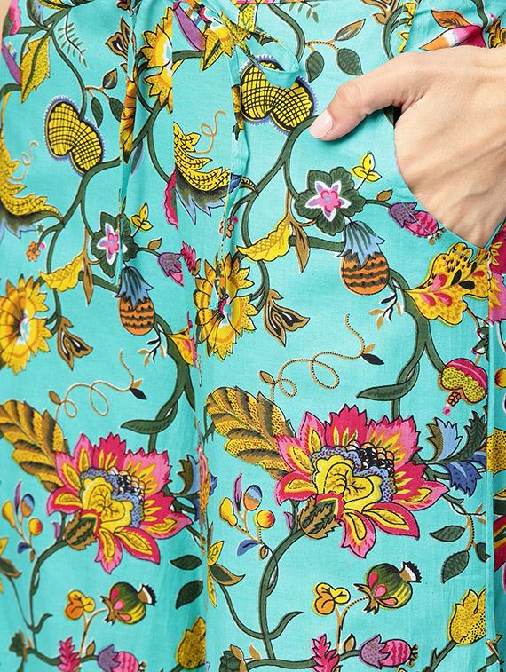 embroidered bell sleeved kurta palazzo set - 15967586 - Zoom Image - 5