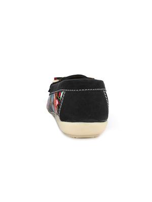 black leatherette slip on loafers - 15967685 - Standard Image - 3