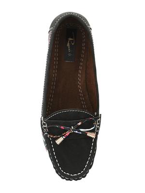 black leatherette slip on loafers - 15967685 - Standard Image - 4