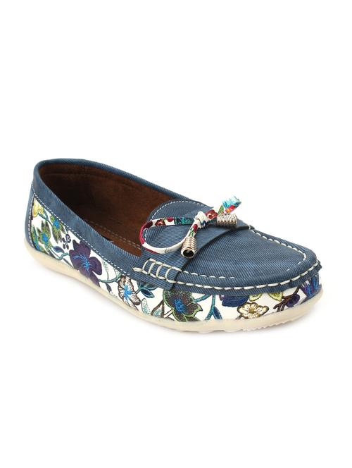 blue leatherette slip on loafers - 15967686 - Standard Image - 1