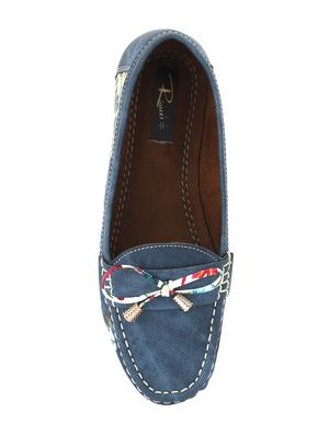 blue leatherette slip on loafers - 15967686 - Standard Image - 4