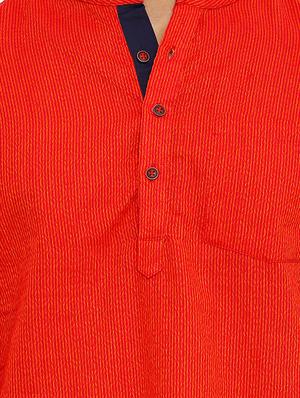 red cotton short kurta - 15967739 - Standard Image - 5