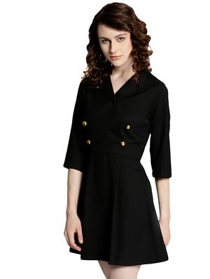 button detail a-line dress - 15967842 - Standard Image - 2