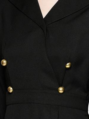 button detail a-line dress - 15967842 - Standard Image - 4