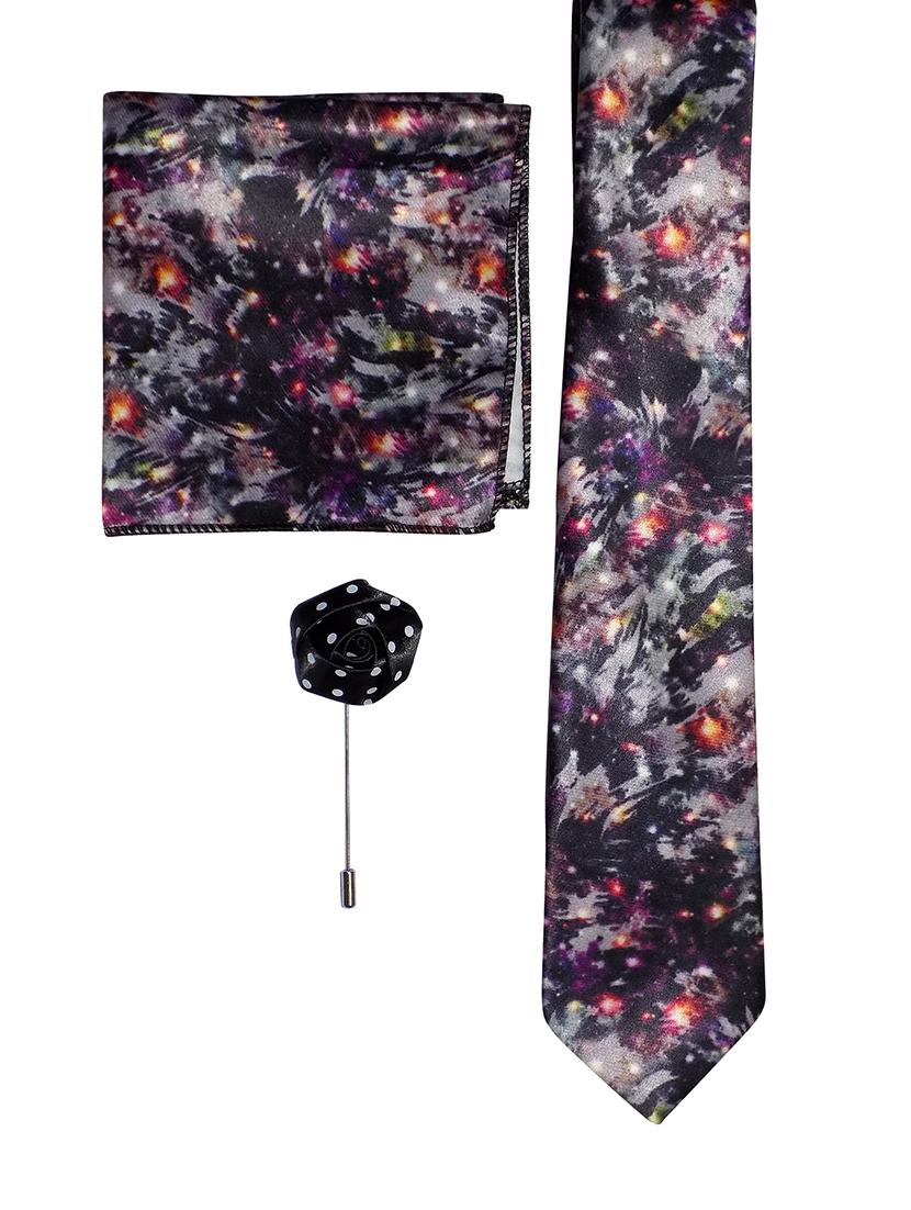 set of multi colored micro fiber tie, pocket square and lapel pin - 15968108 - Zoom Image - 1