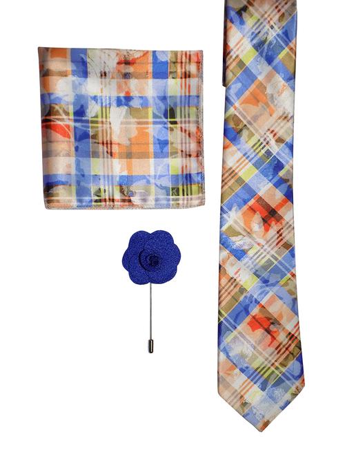 set of micro fiber tie, pocket square and lapel pin - 15968114 - Standard Image - 1