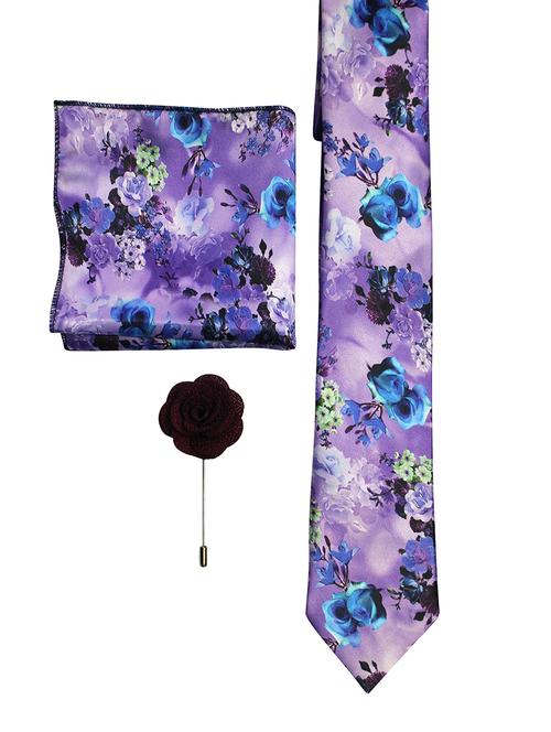 set of micro fiber tie, pocket square and lapel pin - 15968120 - Standard Image - 1