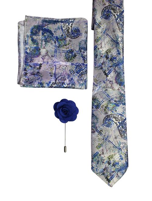 set of micro fiber tie, pocket square and lapel pin - 15968122 - Standard Image - 1