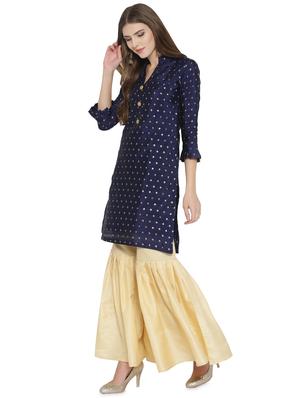 self-design kurta with sharara set - 15968322 - Standard Image - 2