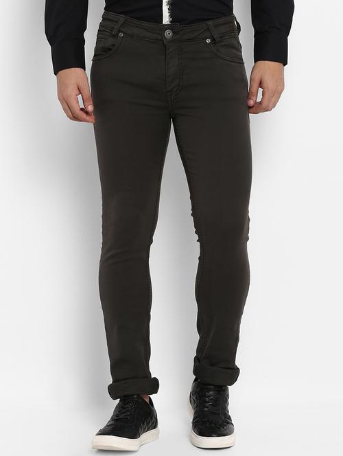 green cotton plain jeans - 15968348 - Standard Image - 1