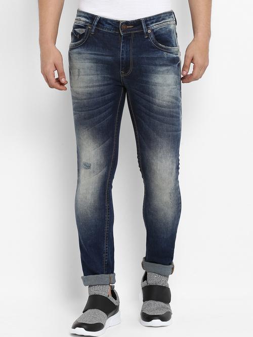 dark blue heavy washed ripped denim jeans - 15968356 - Standard Image - 1