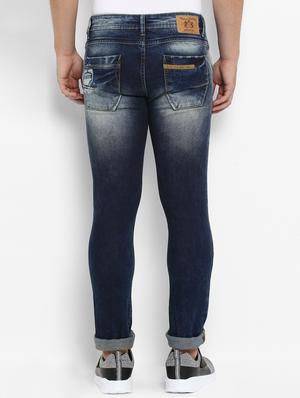 dark blue heavy washed ripped denim jeans - 15968356 - Standard Image - 3