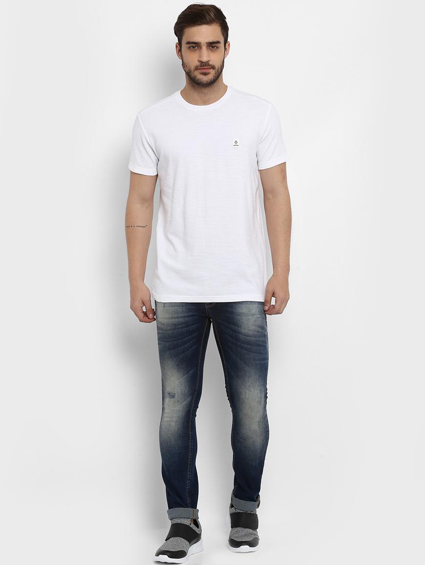 dark blue heavy washed ripped denim jeans - 15968356 - Zoom Image - 4