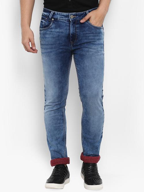 blue cotton washed jeans - 15968365 - Standard Image - 1