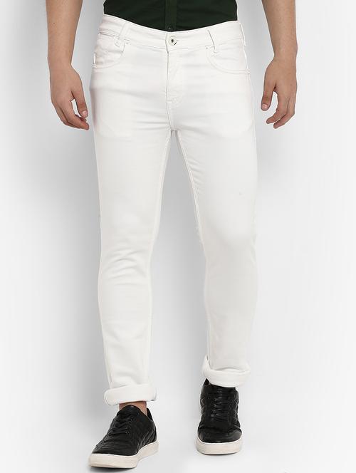 white cotton plain jeans - 15968367 - Standard Image - 1
