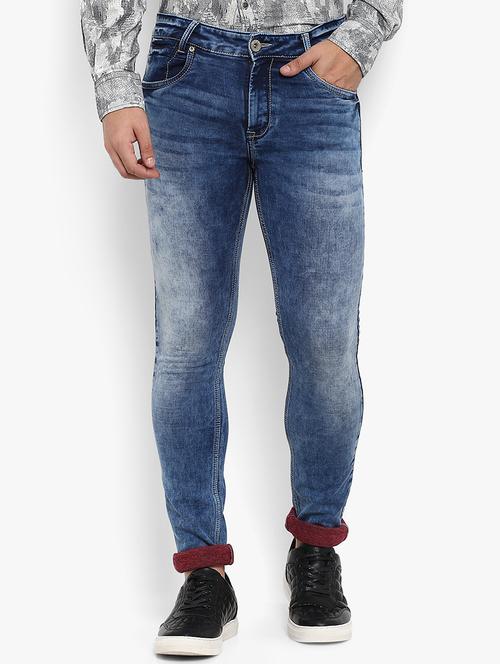 blue cotton washed jeans - 15968382 - Standard Image - 1