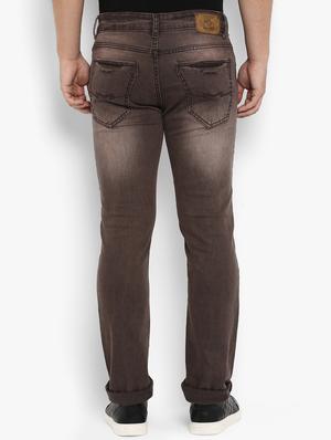 brown cotton washed jeans - 15968391 - Standard Image - 3