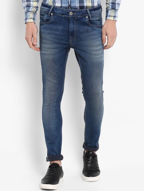 blue light washed denim jeans - 15968408 - Standard Image - 1