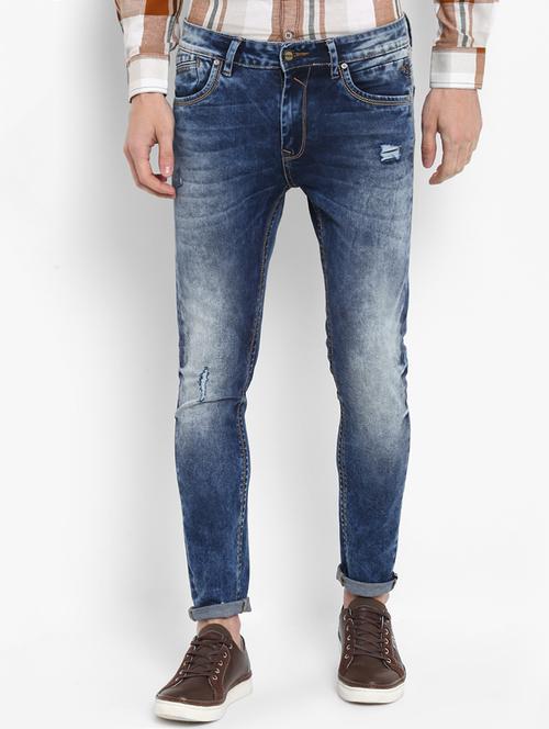 blue cotton ripped jeans - 15968414 - Standard Image - 1
