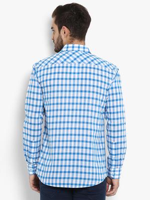 blue checkered casual shirt - 15968431 - Standard Image - 3