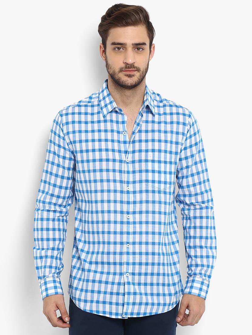 blue checkered casual shirt - 15968431 - Zoom Image - 1