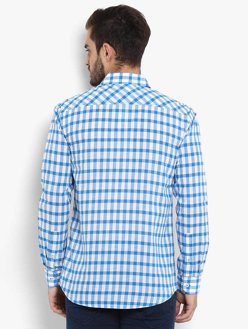 blue checkered casual shirt - 15968431 - Zoom Image - 3
