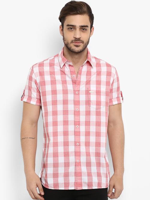 pink checkered casual shirt - 15968435 - Standard Image - 1