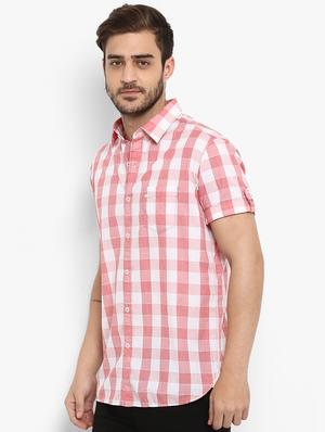pink checkered casual shirt - 15968435 - Standard Image - 2