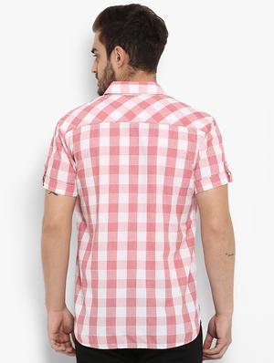 pink checkered casual shirt - 15968435 - Standard Image - 3