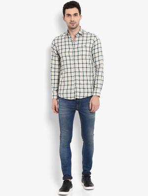 beige checkered casual shirt - 15968445 - Standard Image - 4