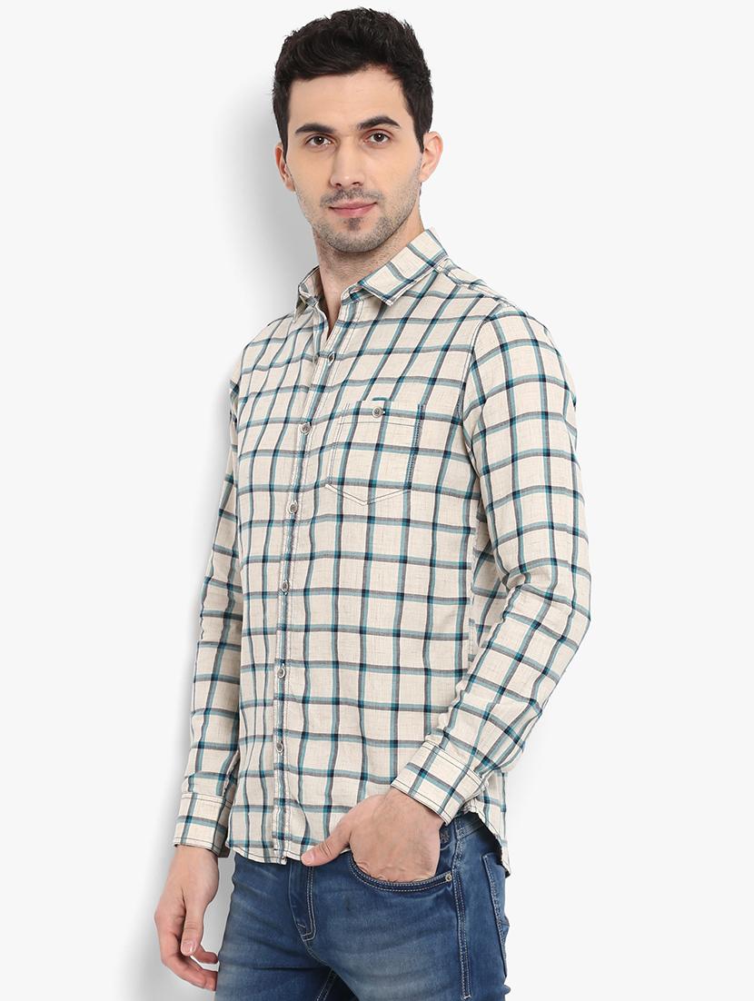 beige checkered casual shirt - 15968445 - Zoom Image - 2