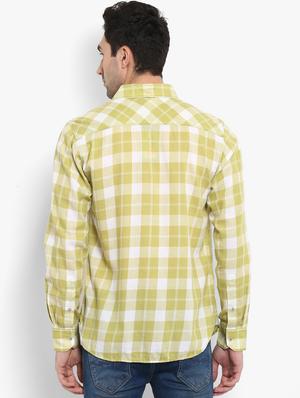 yellow checkered casual shirt - 15968447 - Standard Image - 3
