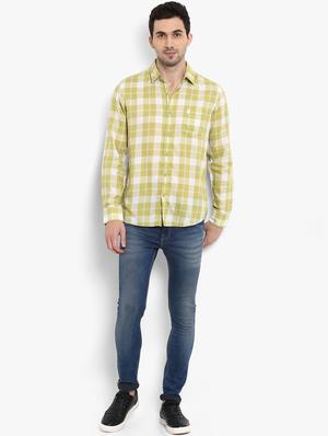 yellow checkered casual shirt - 15968447 - Standard Image - 4