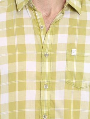 yellow checkered casual shirt - 15968447 - Standard Image - 5