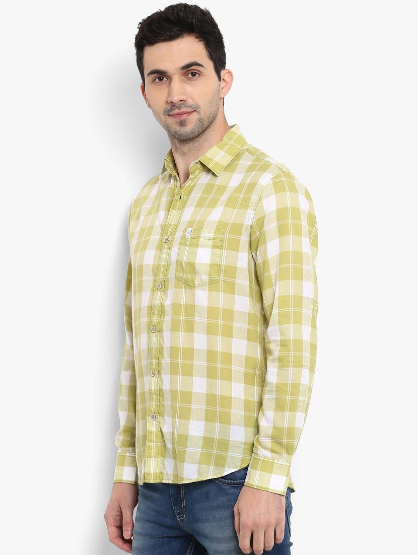 yellow checkered casual shirt - 15968447 - Zoom Image - 2